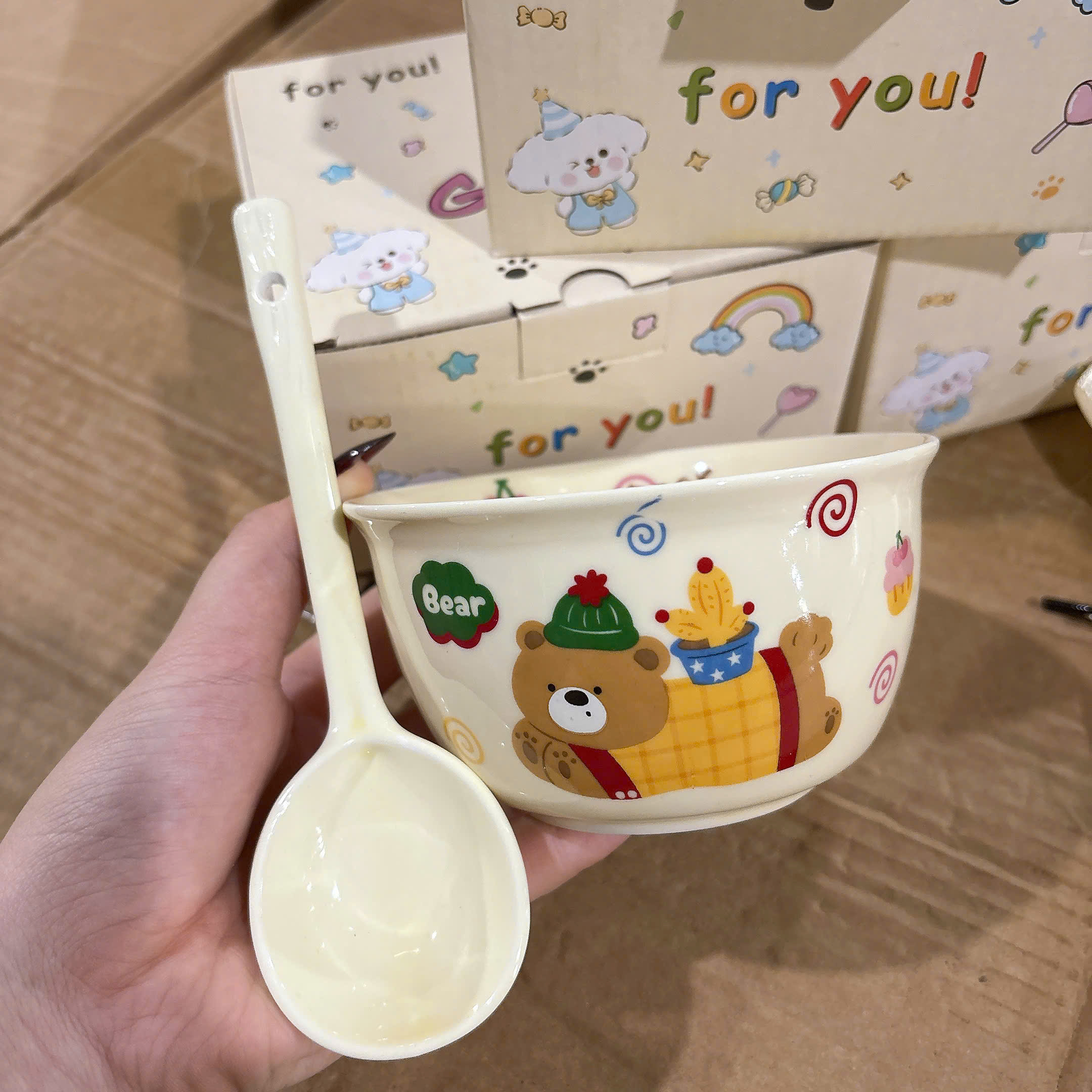 [60] Set Bát Kèm Thìa Hoạt Hình*