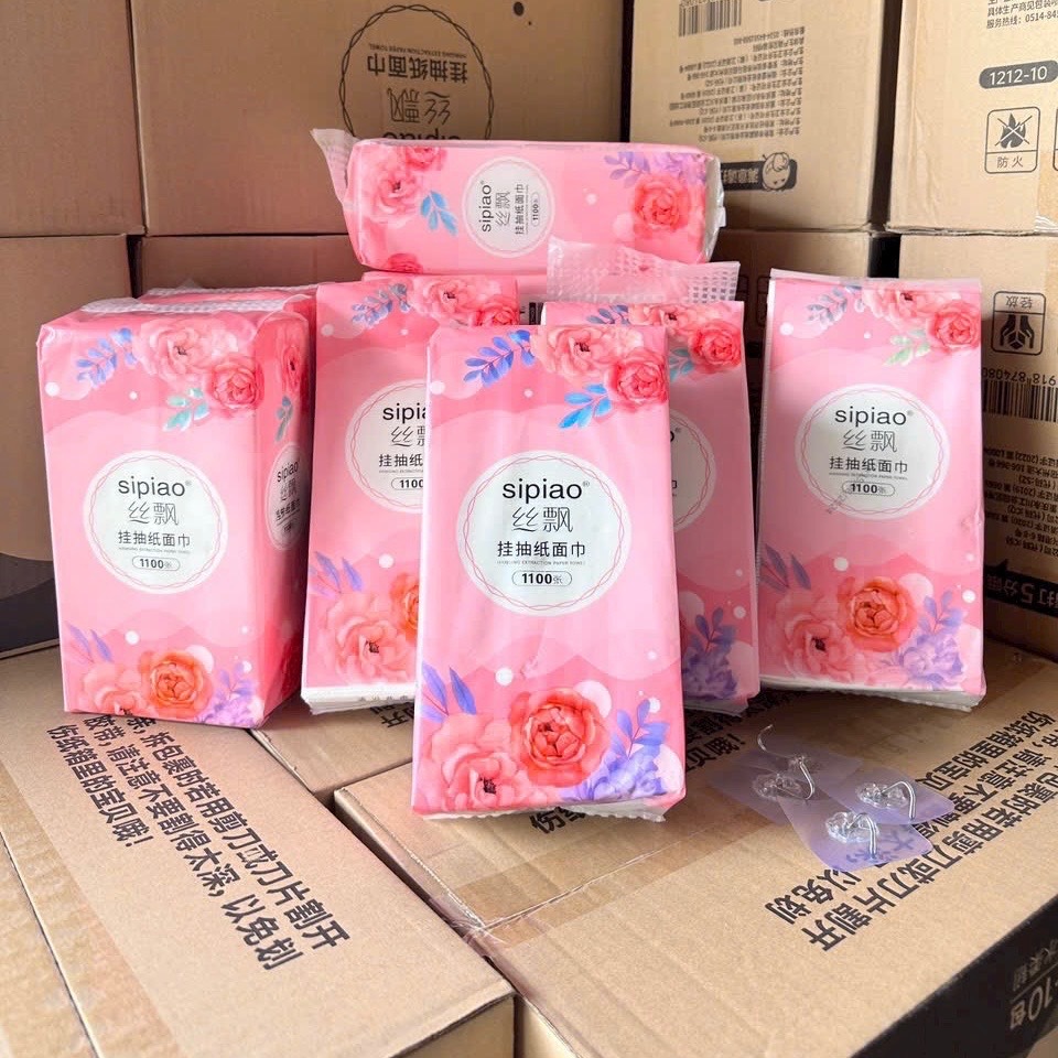 [1]Thùng 10 Bịch Giấy Rút Sipiao TQ-Hoa Hồng