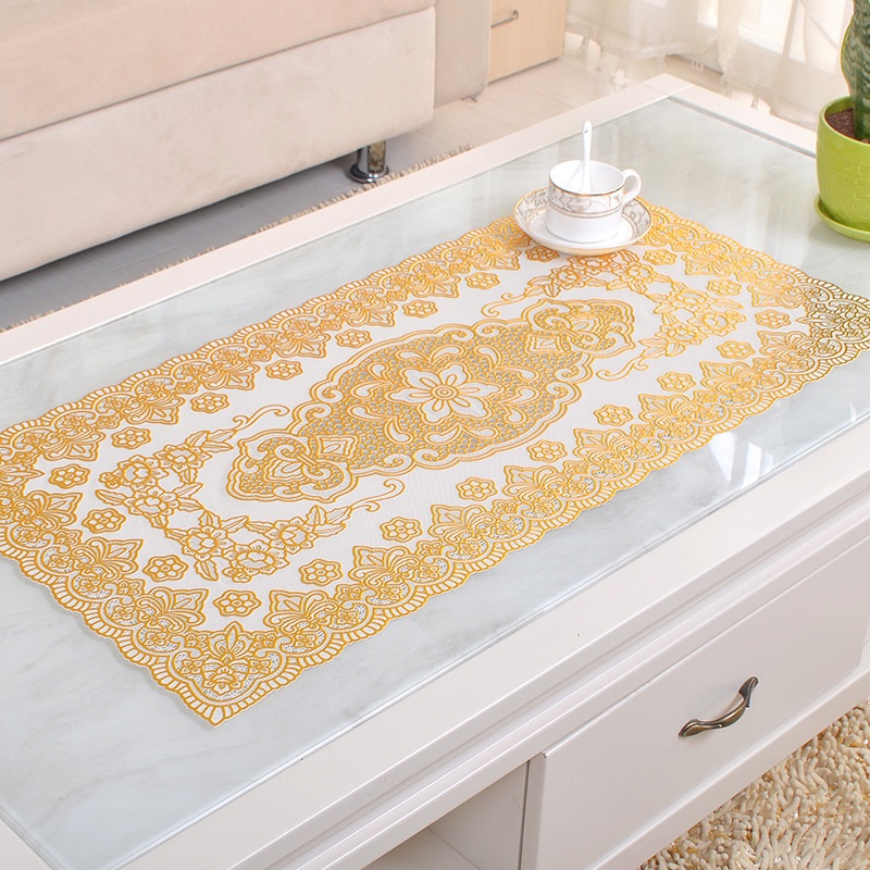 [120] Khăn Trải Bàn Nhũ Vàng 50x110cm