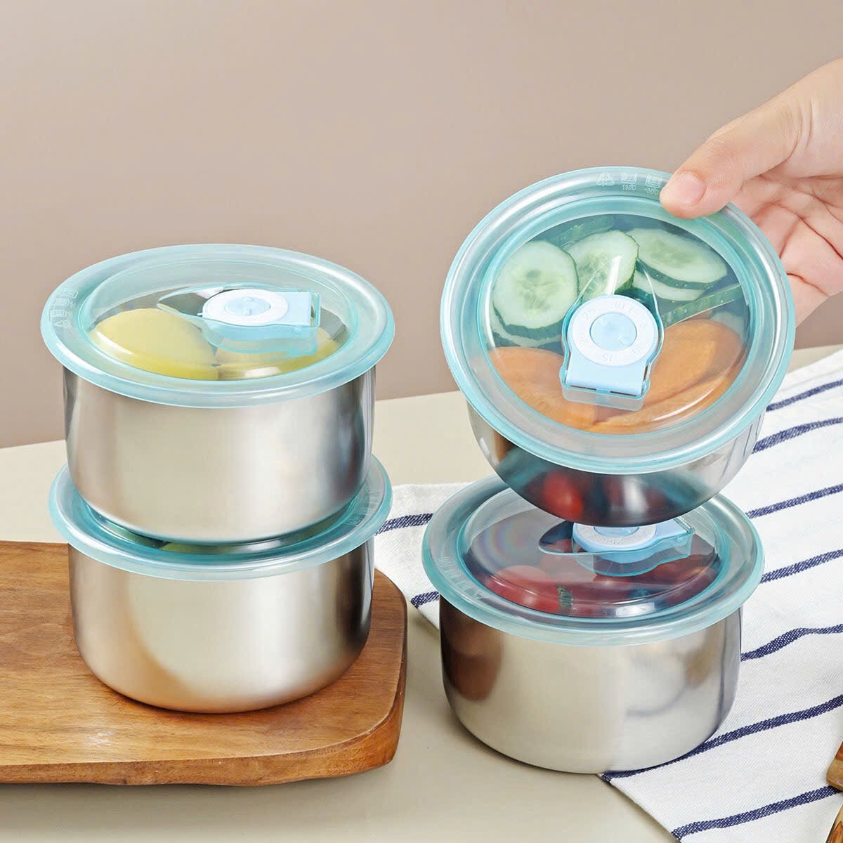 [400] Hộp Đựng Thực Phẩm INOX Tròn 11cm