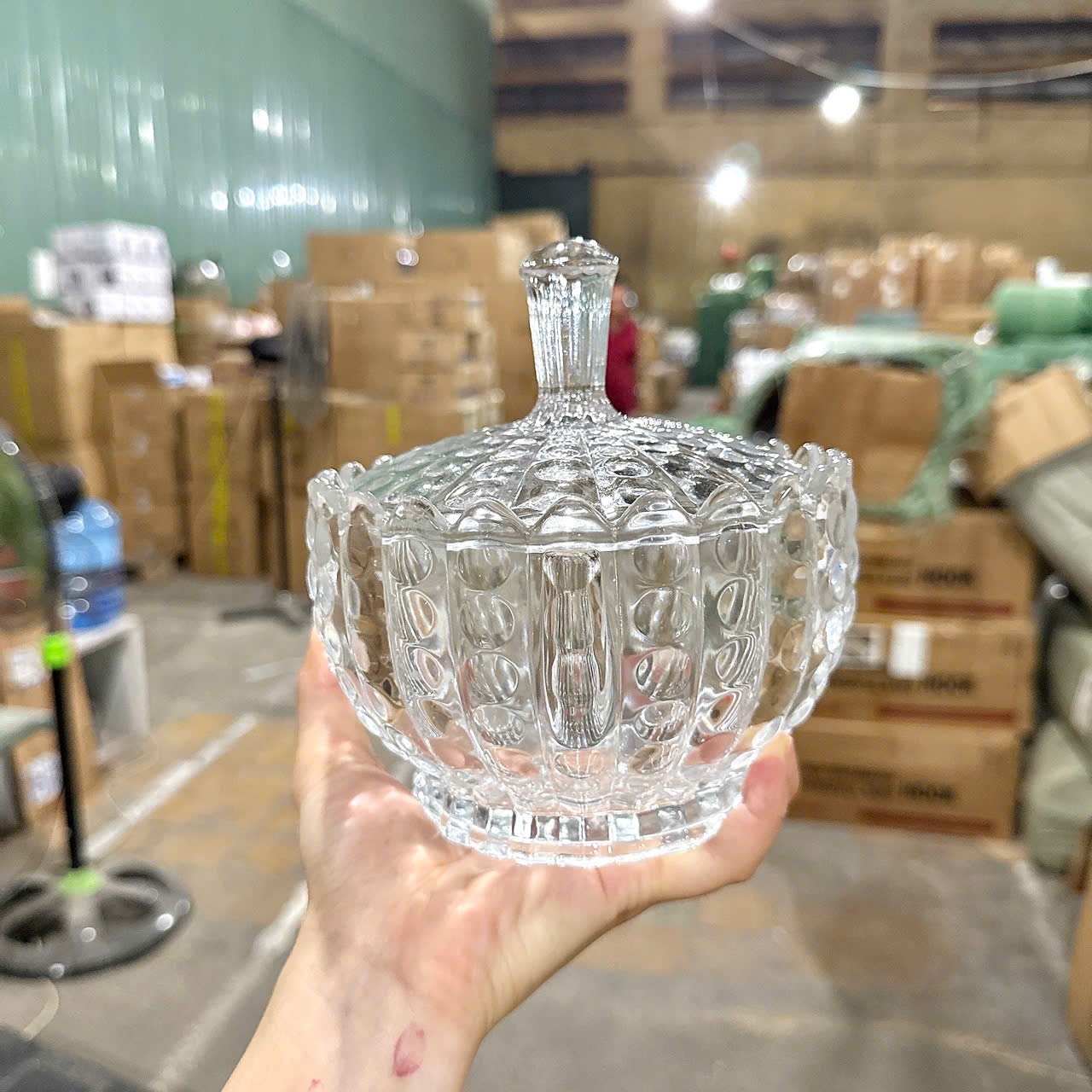 [18] Hũ Mứt Size Đại 16cm Trắng CB3155A