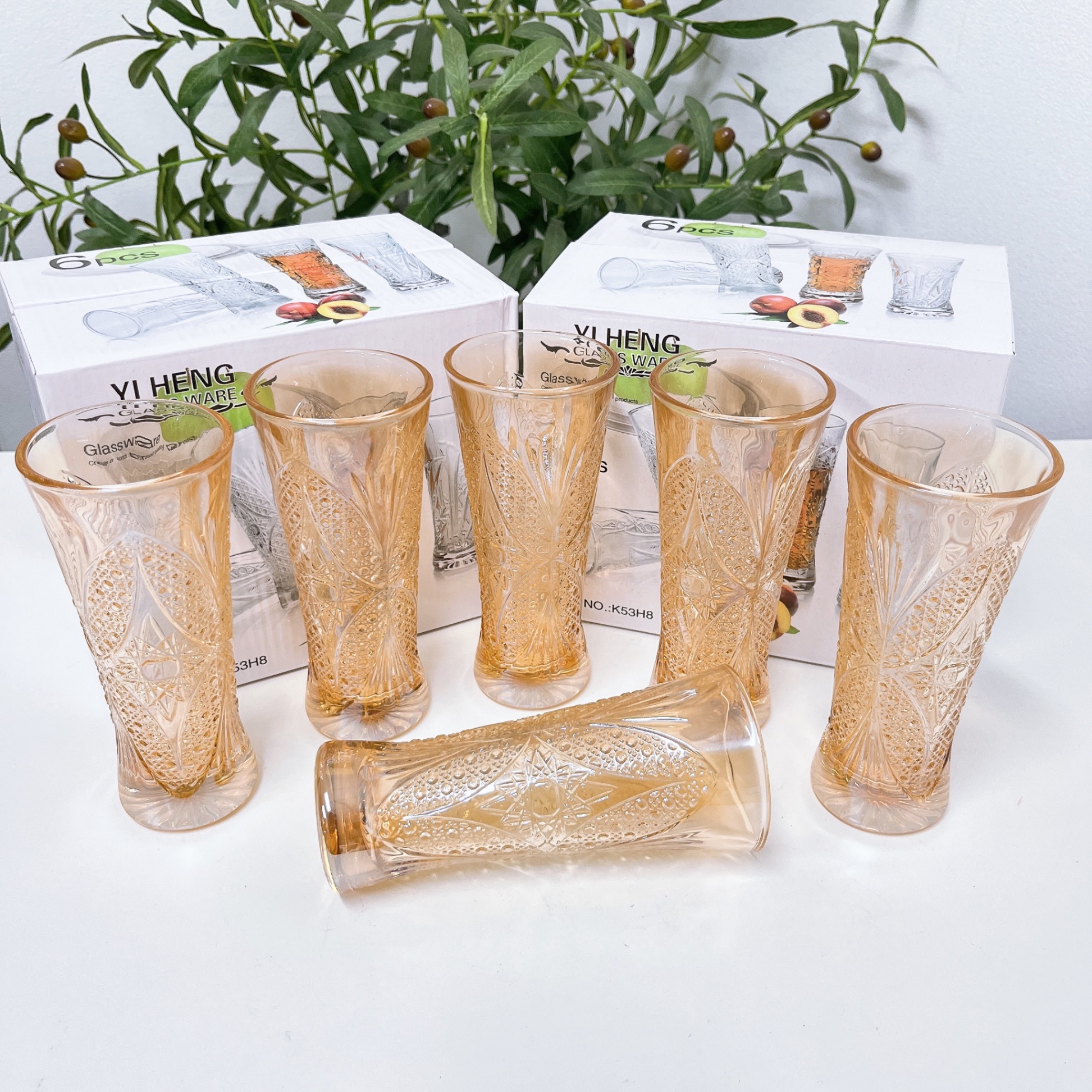[12] Bộ 6 Lọ Hoa Yi Heng K53H8 - VÀNG