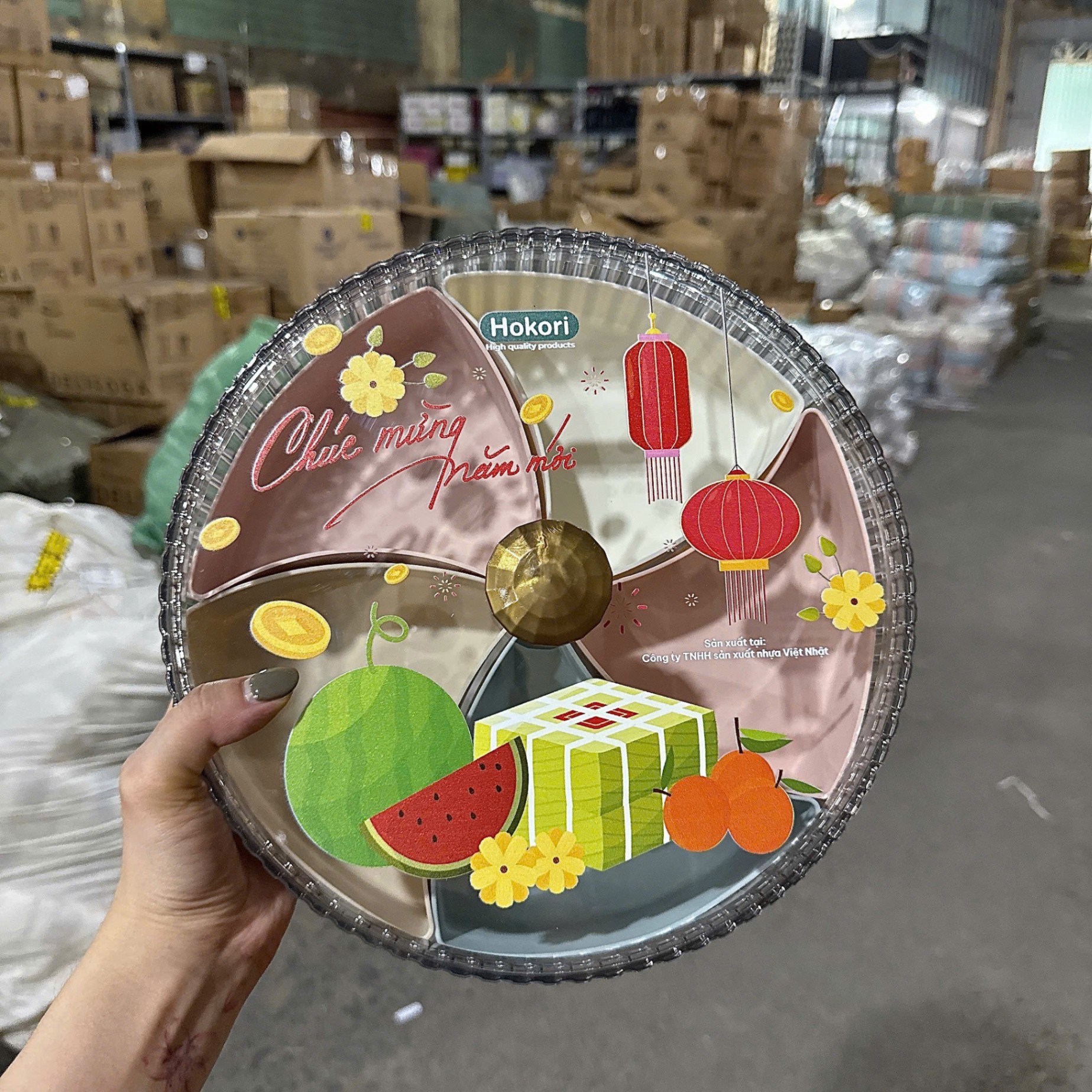 [16] Khay Mứt Tròn 5 Ngăn Hokori 5637-1