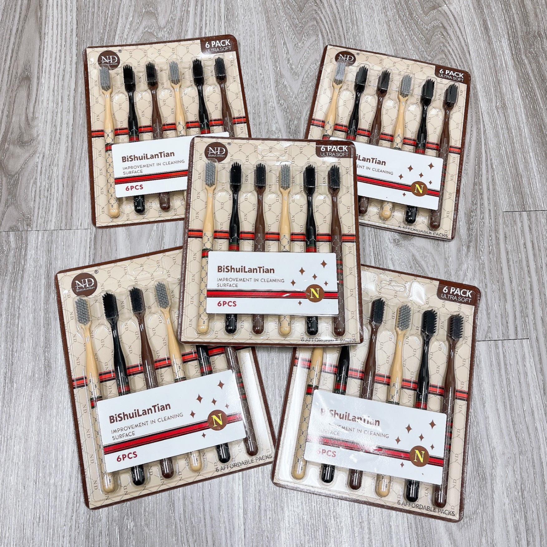 ([100] Set 6 Bàn Chải Nâu Hiệu