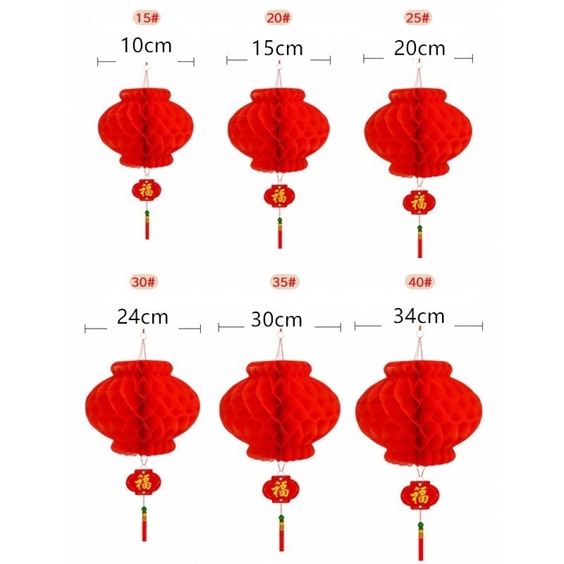 [700] Set 10 Đèn Lồng Đỏ Trang Trí Tết -20#(15cm)