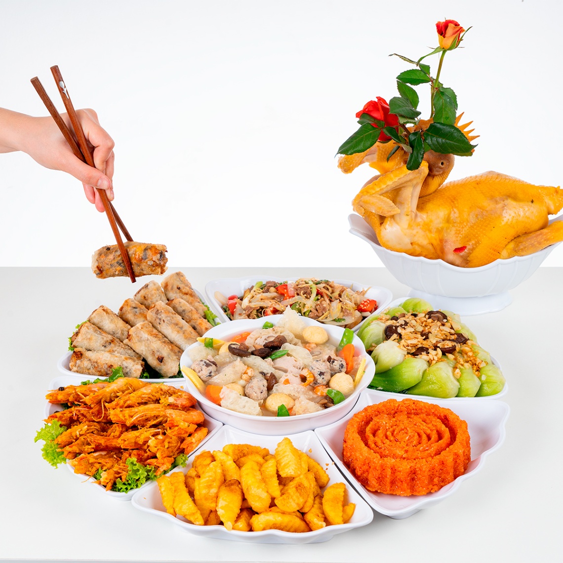 [8] Bộ Bát Đĩa Hoa Mặt Trời 6836