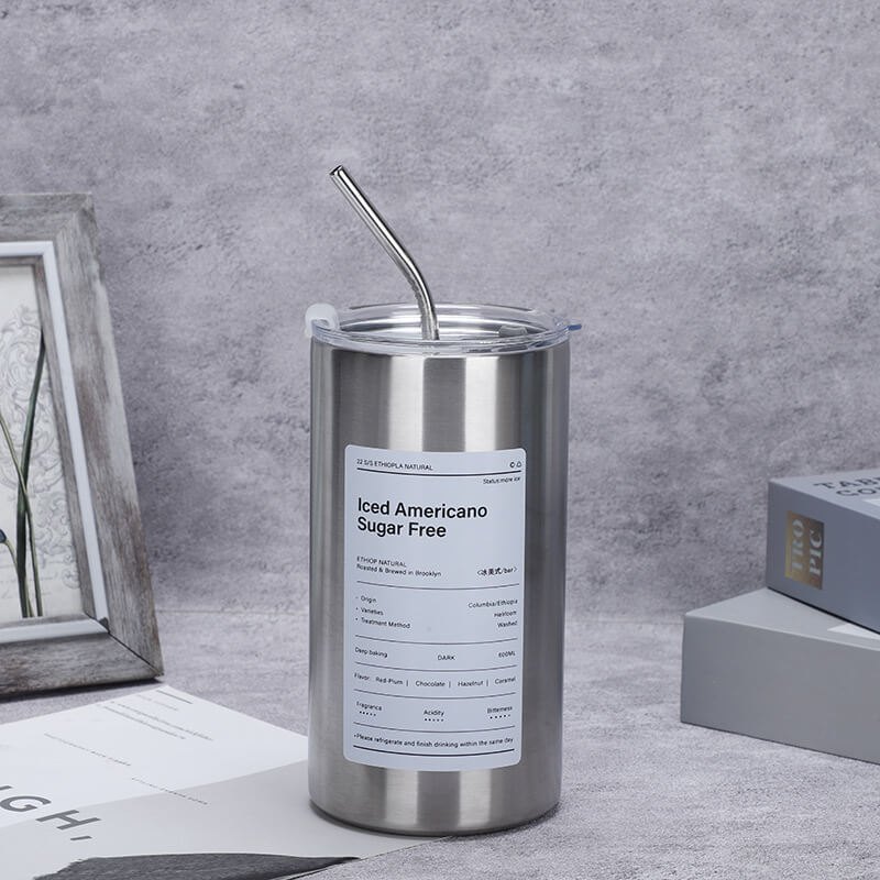 [50] Ly Giữ Nhiệt Inox Hình Trụ 600ml (F1) - Trắng