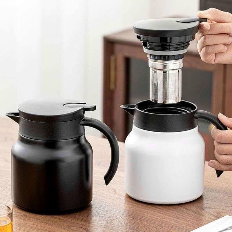 [008-026|40] Bình Pha Trà Giữ Nhiệt 1000ML - TRẮNG