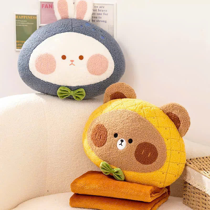[50] Bộ Chăn Gối Văn Phòng 2in1 Hoa Qủa