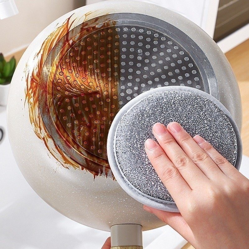 [2000] Miếng Tròn Rửa Bát 2 Mặt Xám