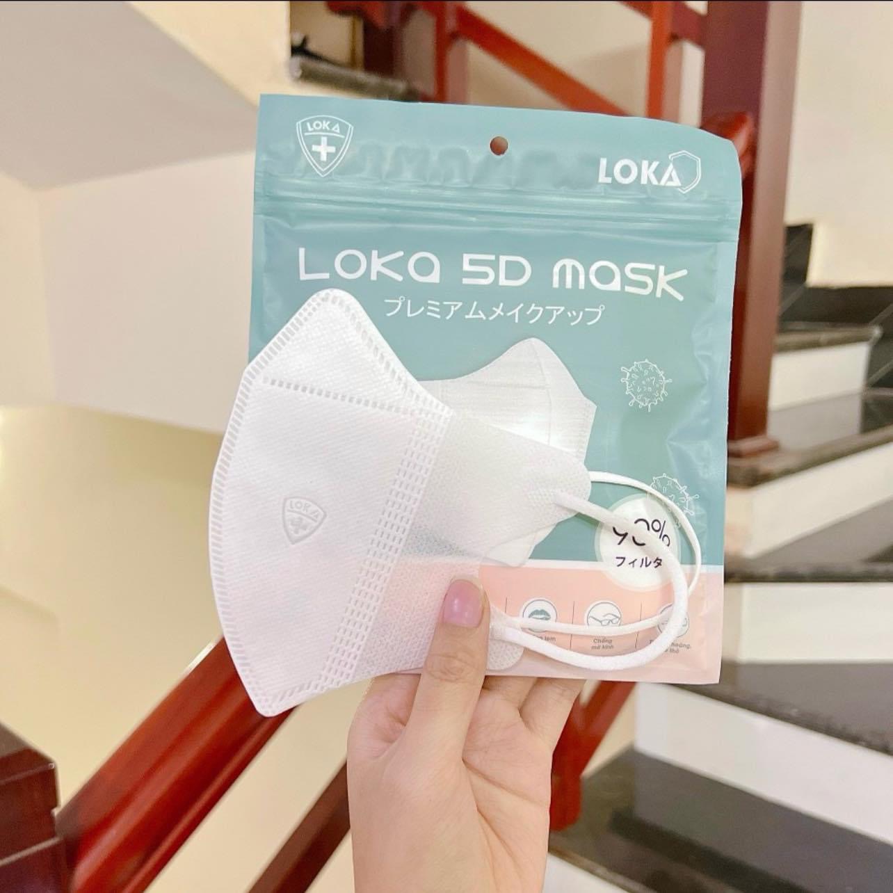 [5] Hộp 100c Khẩu Trang 5D LOKAS TRẮNG