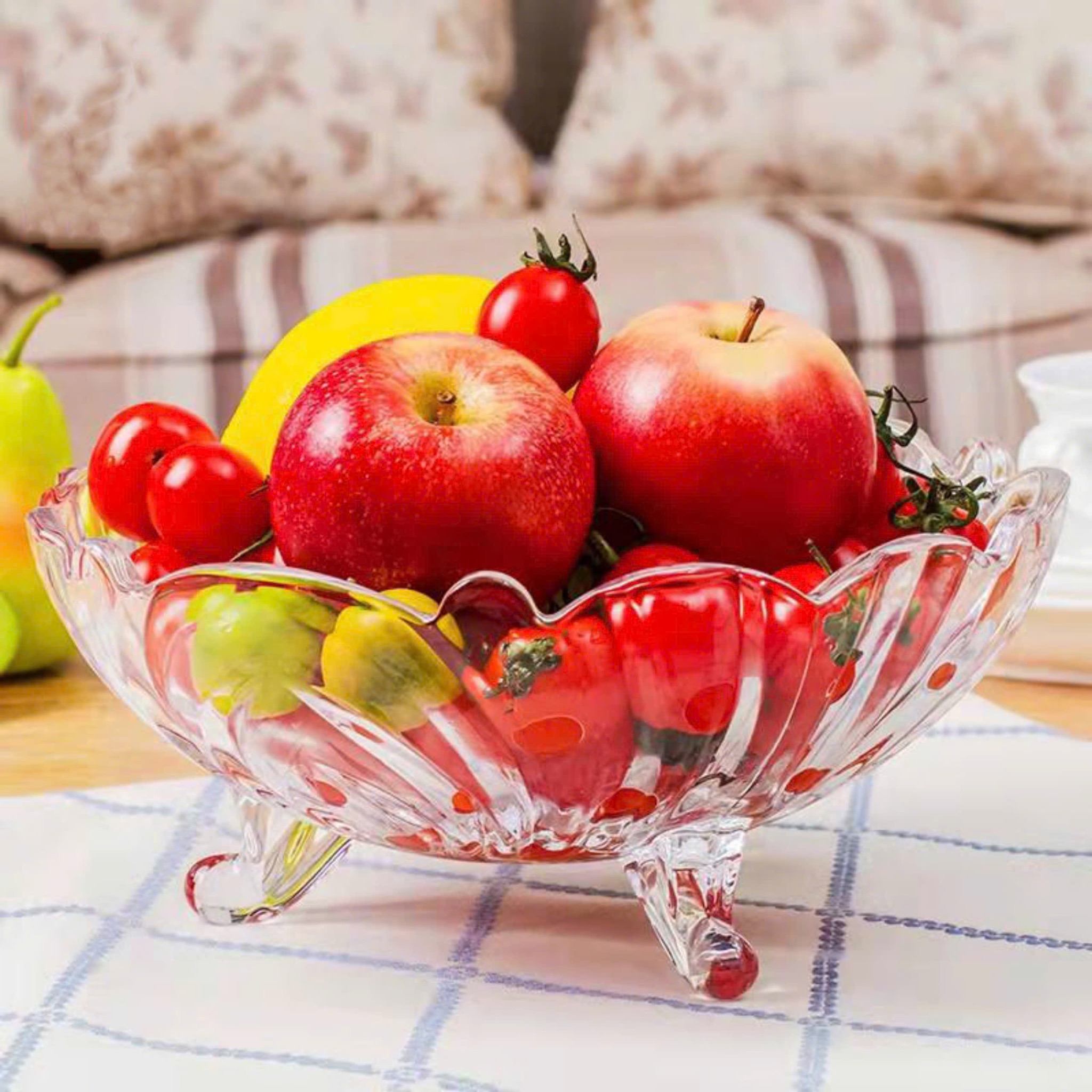 [12] Thố Thuỷ Tinh 3 Chân Trắng Size ĐẠI 23cm