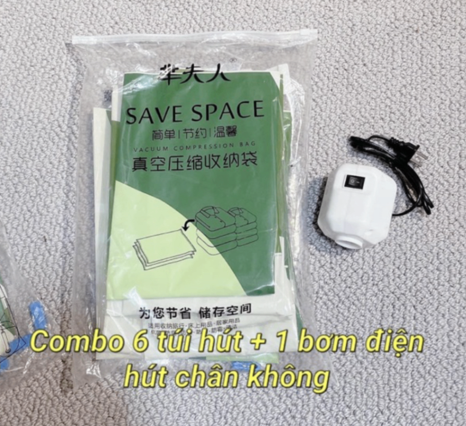 [40] Set 6 Túi Hút Chân Không Green Kèm Bơm