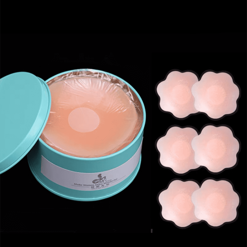 [300] Hộp 5 Cặp Dán Ti Silicone Hộp TRÒN