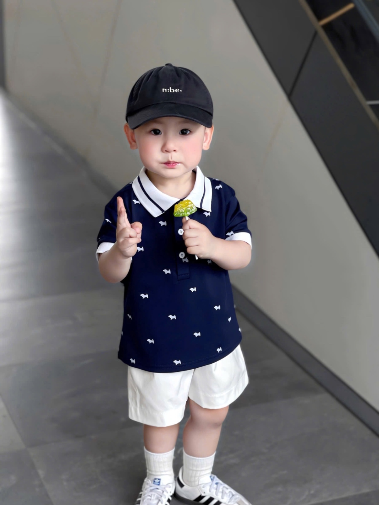 Áo polo cổ trắng hình chó