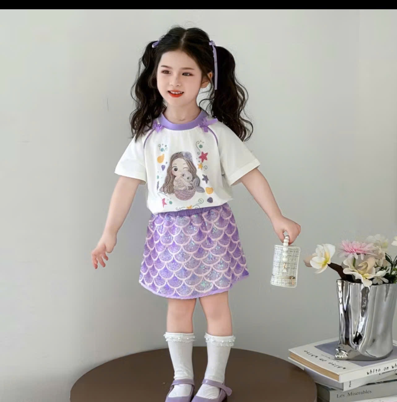 Set váy tiên cá màu tím(6/25kg)