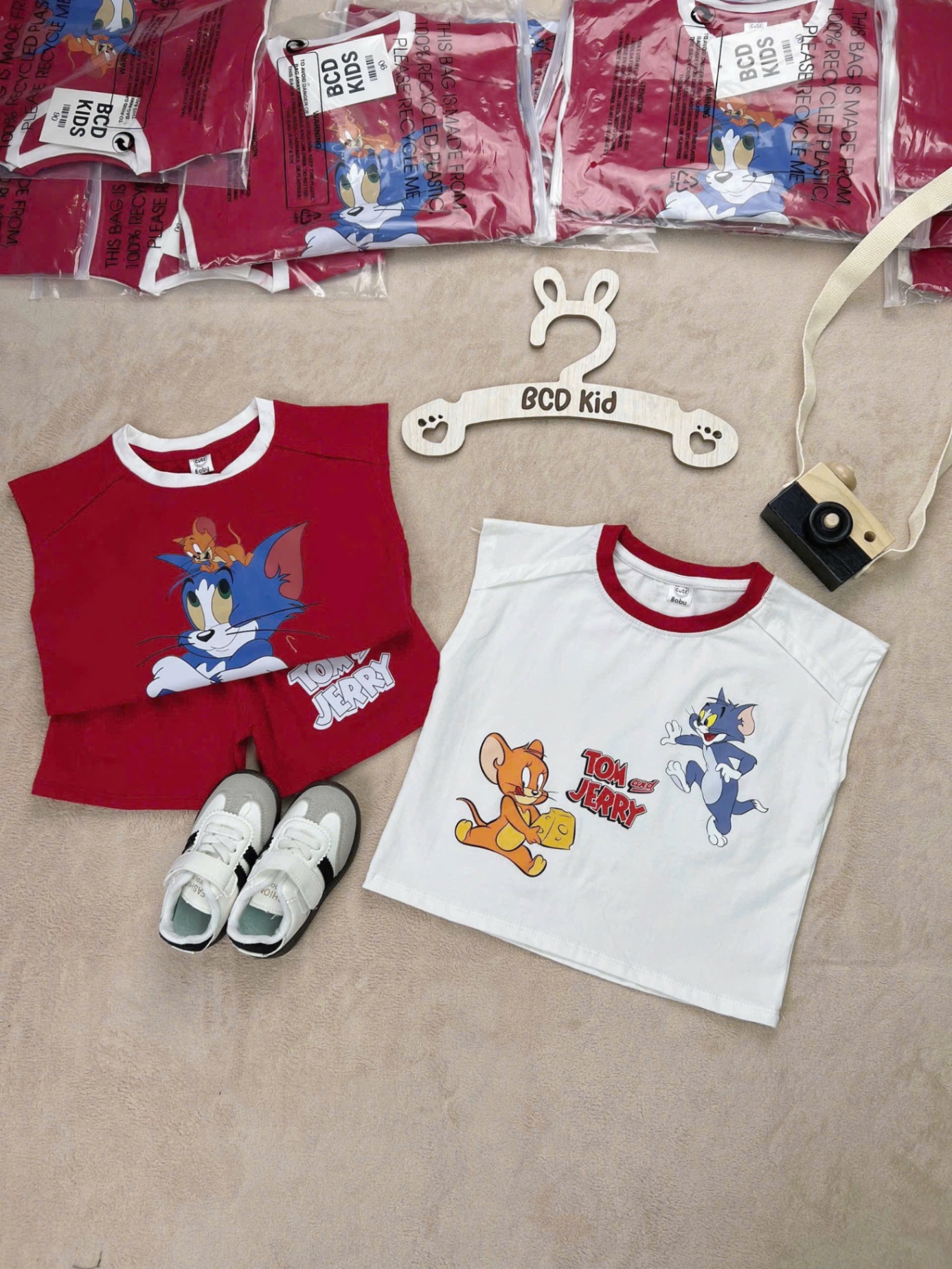 Set 2 áo 1 quần tom jerry(7/27kg)