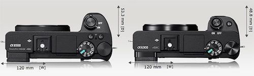 Sự khác nhau về ngoại hình Sony A6300 vs Sony A6500