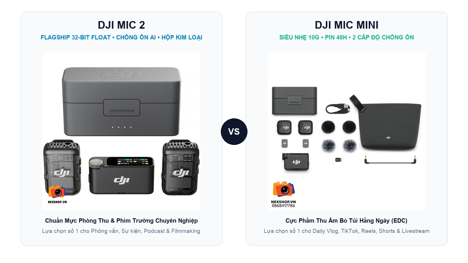 DJI Mic: So Sánh Các Dòng Mic Nào Phù Hợp Cho Creator?