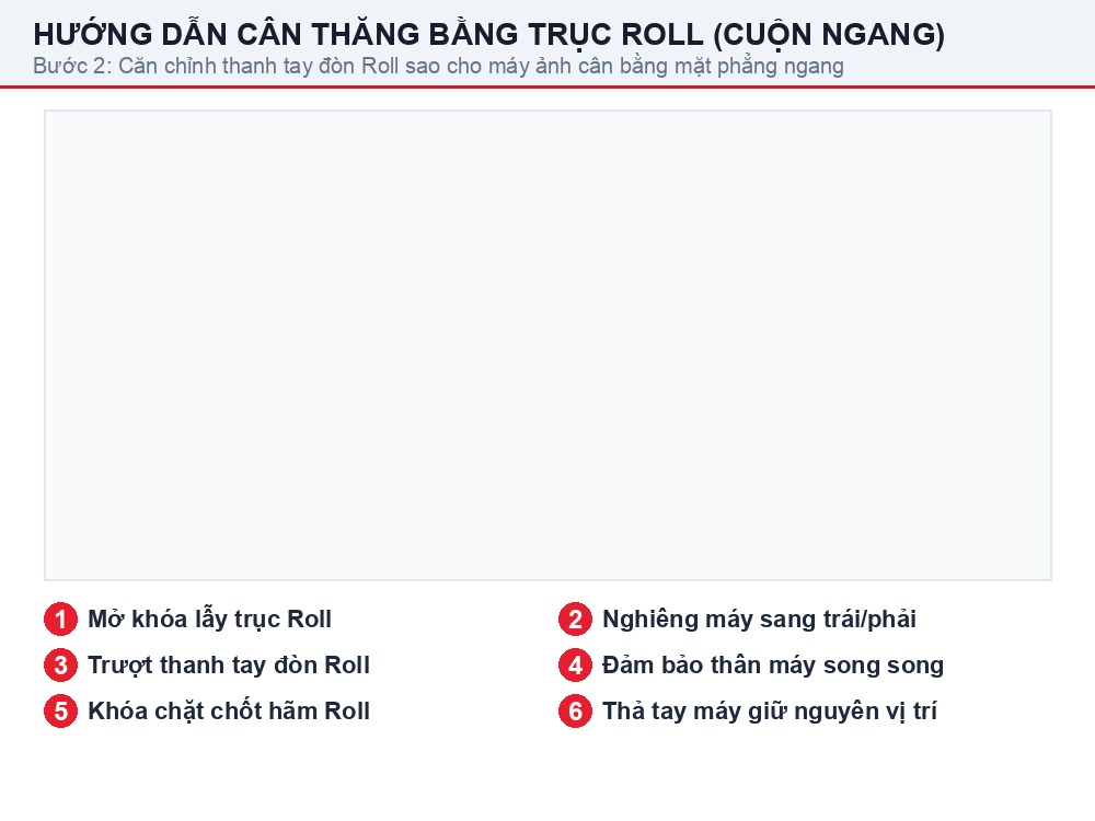 Thao tác căn chỉnh thăng bằng trục Roll trên gimbal DJI RS 4 Mini