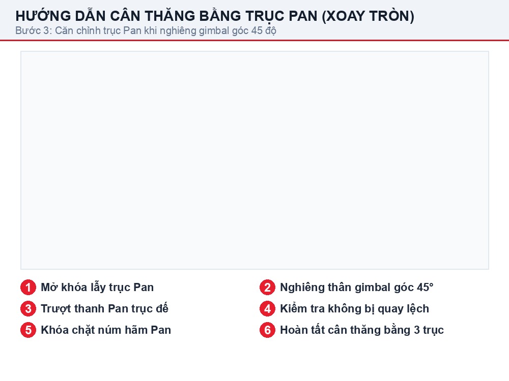Thao tác căn chỉnh thăng bằng trục Pan trên gimbal DJI RS 4 Mini