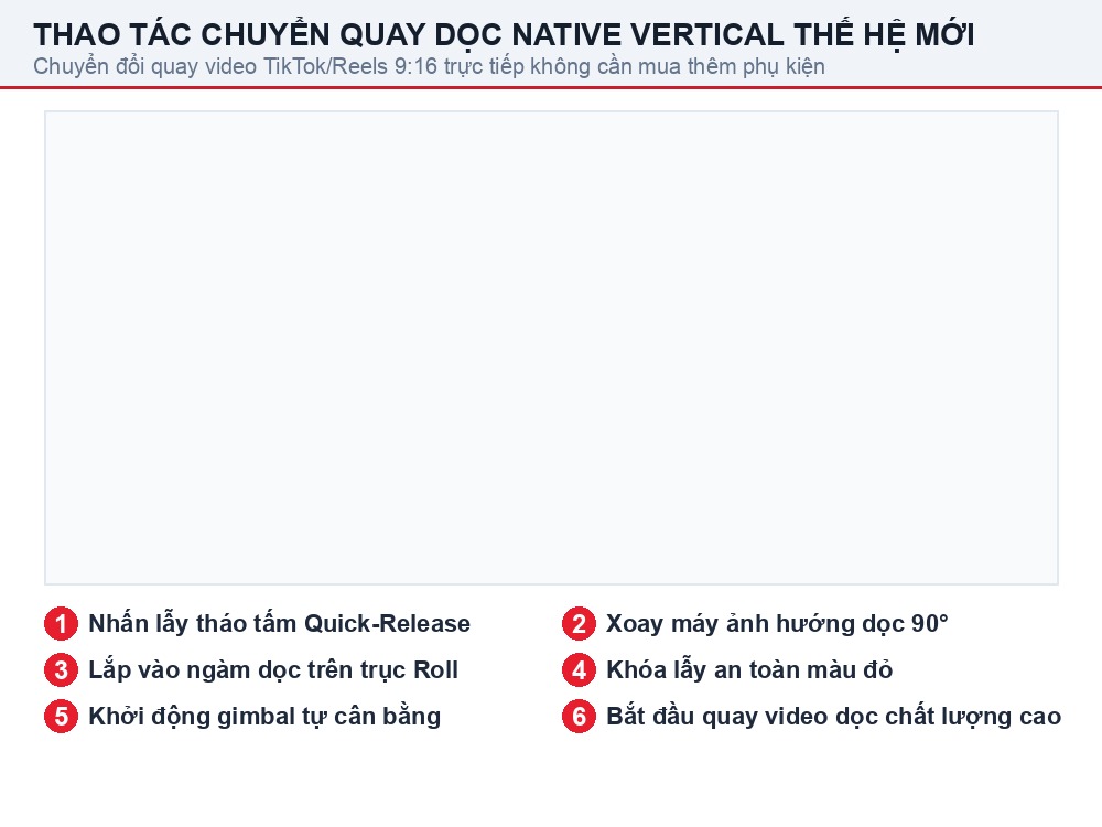 Thao tác chuyển đổi quay video dọc Native Vertical trên DJI RS 4 Mini