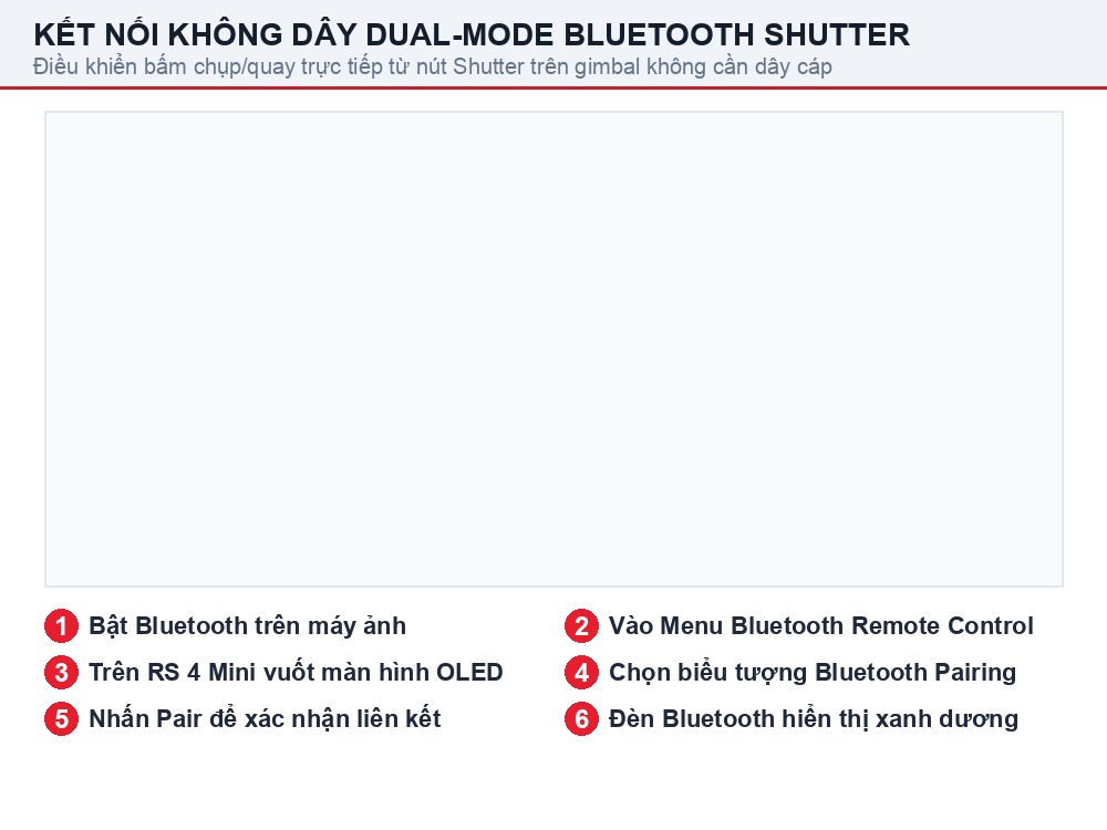 Kết nối điều khiển không dây Bluetooth Shutter trên DJI RS 4 Mini