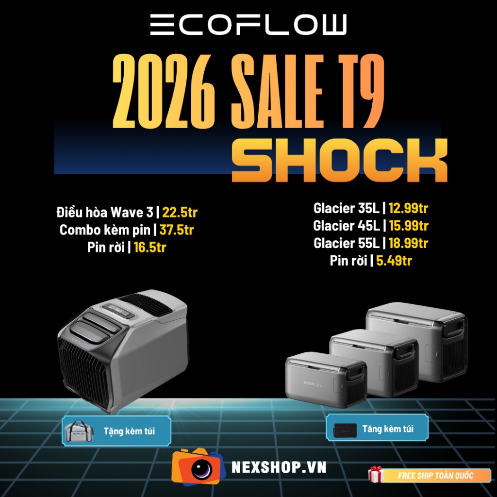 Bảng giá điều hòa Wave 3 và tủ lạnh Glacier EcoFlow NexShop