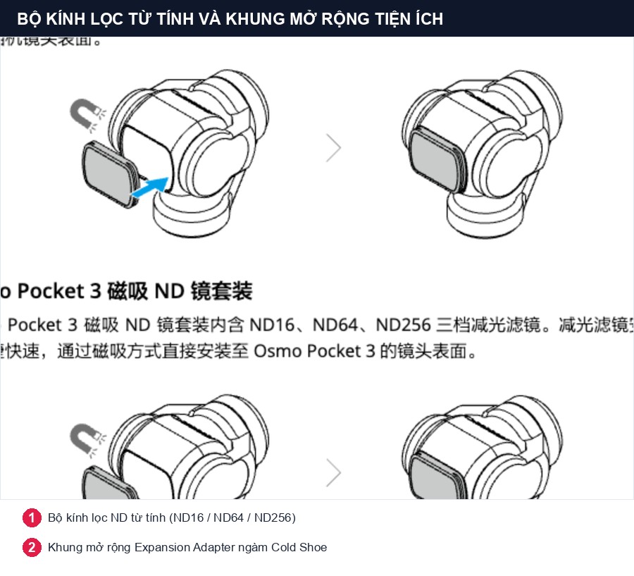 Bộ phụ kiện kính lọc ND và khung mở rộng tiện ích