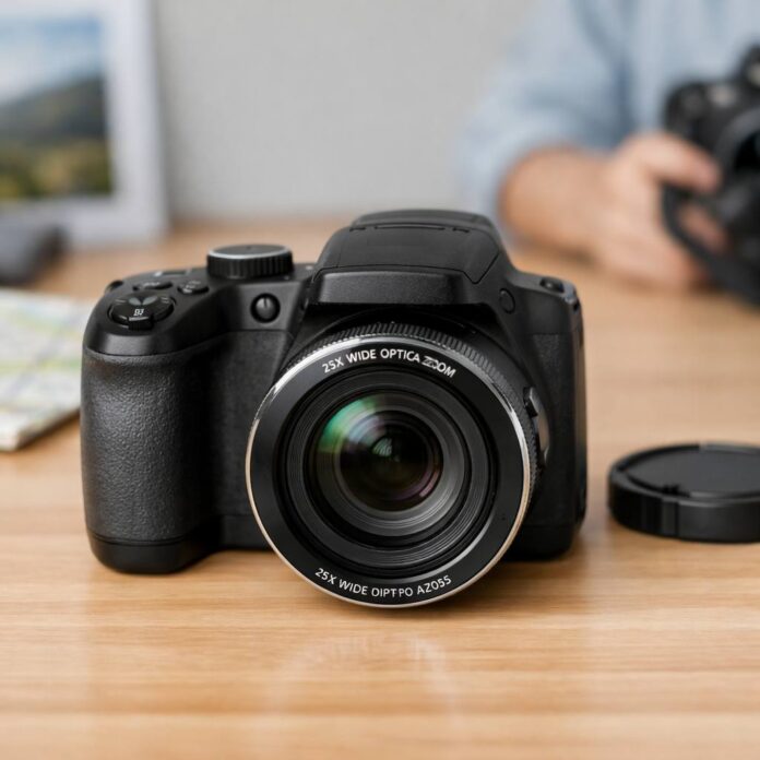 Ống kính zoom quang học 25x trên máy ảnh Kodak Pixpro AZ255 vươn dài ấn tượng