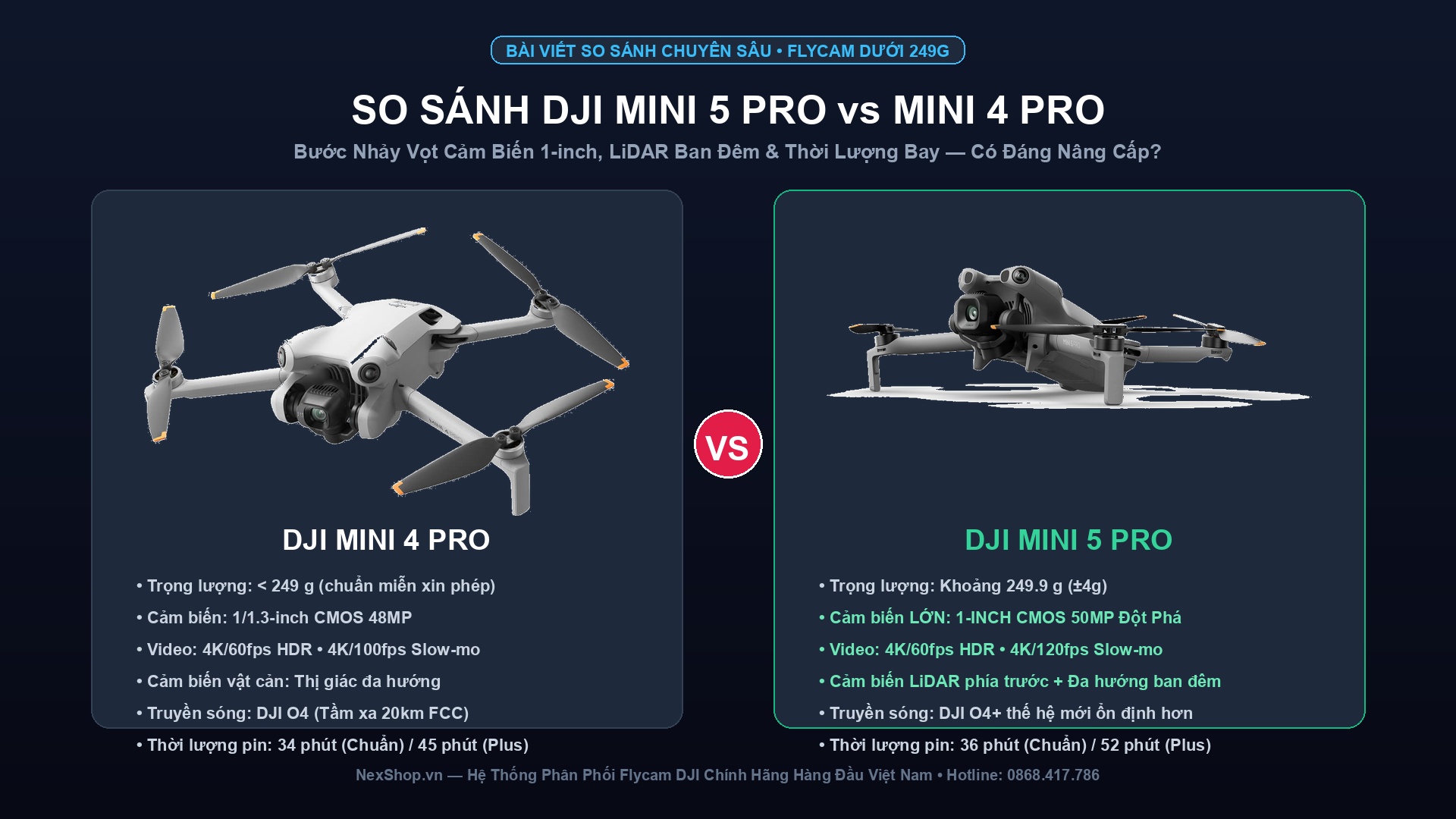 So Sánh DJI Mini 5 Pro Và Mini 4 Pro: Có Đáng Nâng Cấp?