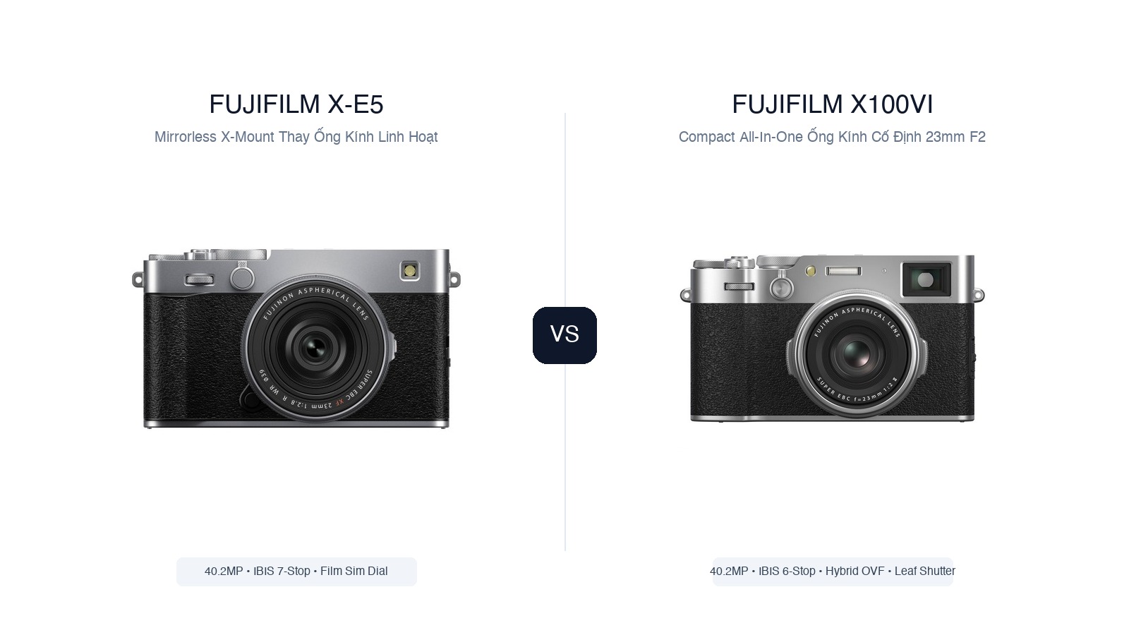 So Sánh Fujifilm X-E5 vs Fujifilm X100VI: Đâu Là Lựa Chọn Hoàn Hảo Cho Tín Đồ Fuji?