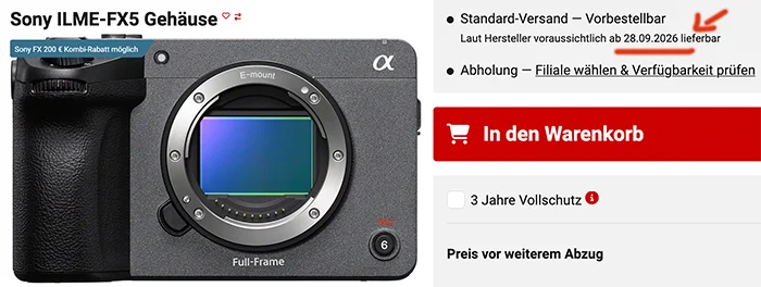 Sony FX5: Tin Tức Ngày Giao Hàng Mới Nhất Tại EU và Lý Do Được Mong Đợi