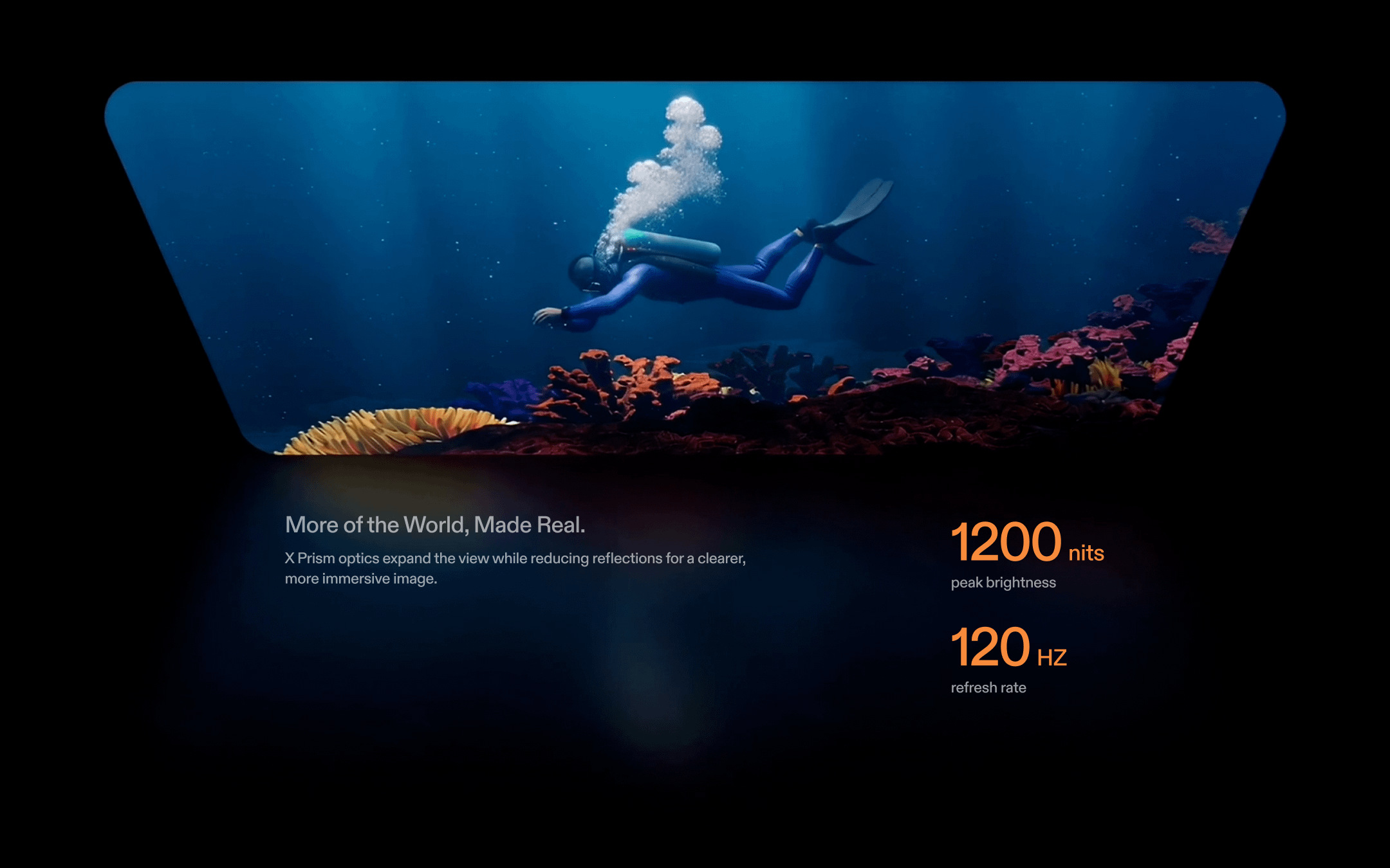 Hệ quang học X-Prism 57 độ FOV và tấm nền Sony Micro-OLED 120Hz trên XREAL 1 Pro+