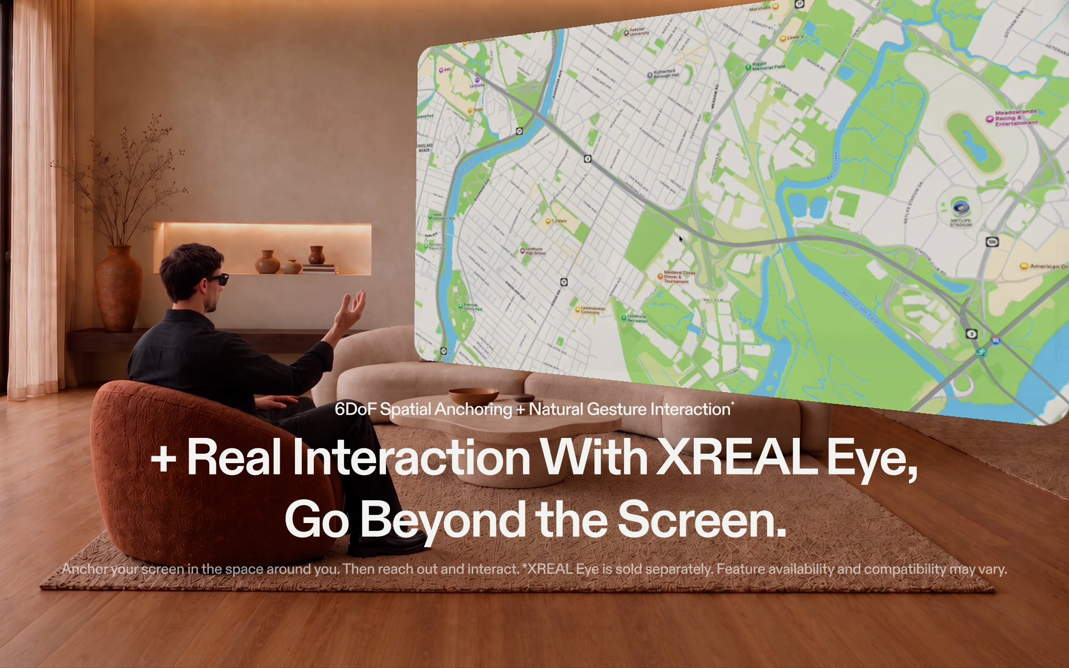 Kết hợp kính XREAL 1 Pro+ với phụ kiện camera XREAL Eye mở khóa tính năng 6DoF Spatial Anchoring