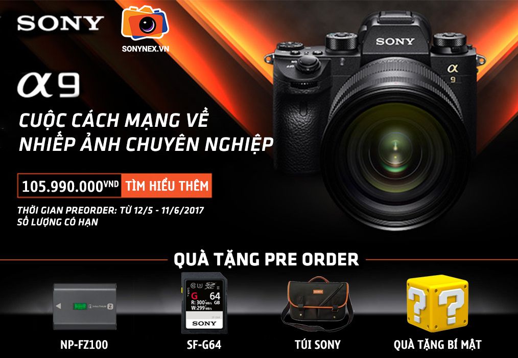 PreOrder đặt hàng máy ảnh Sony A9 giá rẻ