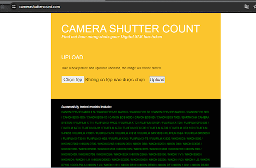 Camera Shutter Count là một phần mềm check shot máy ảnh Sony miễn phí