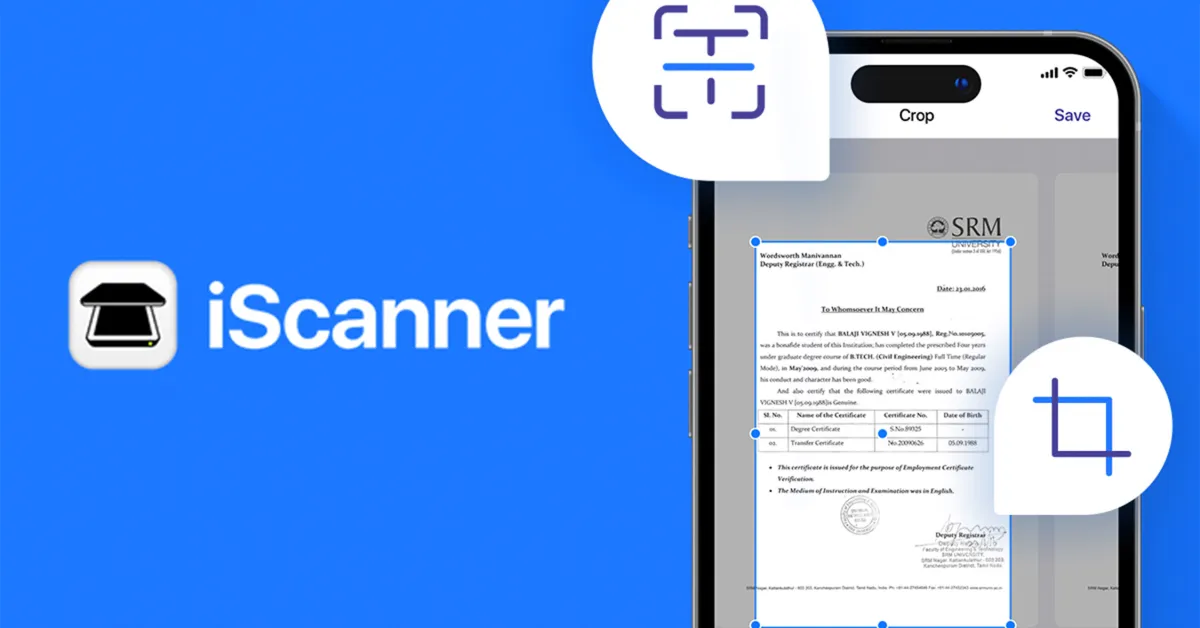 iScanner App: Vĩnh viễn chỉ 40$, Thay thế máy scan để bàn cồng kềnh?