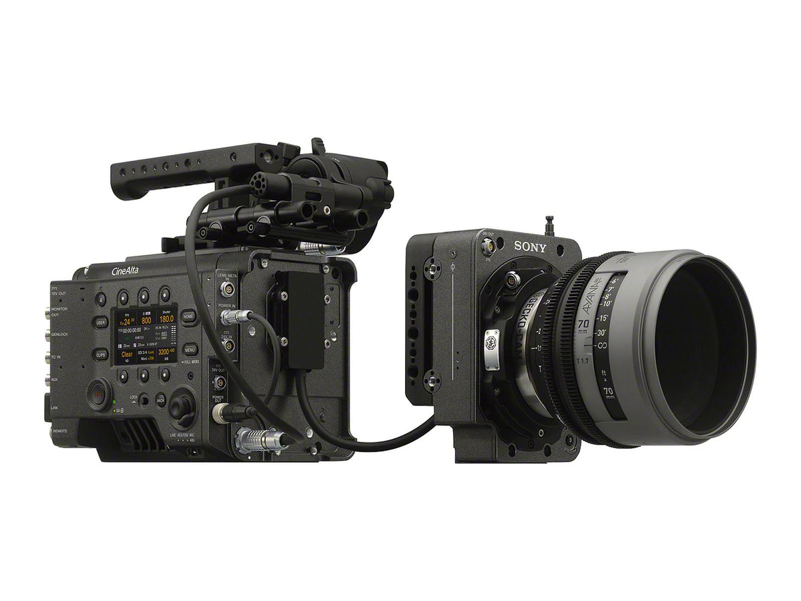 Sony Rialto 65 trong chế độ Extension Mode với đầu cảm biến tách rời kết nối dây cáp