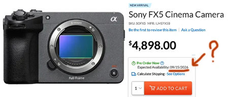 Sony FX5: Lịch Giao Hàng Liên Tục Trì Hoãn – Khi Nào Sẽ Đến Tay?