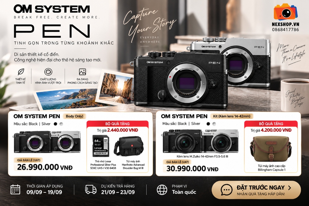 OM SYSTEM PEN - Đặt trước ngay nhận quà khủng