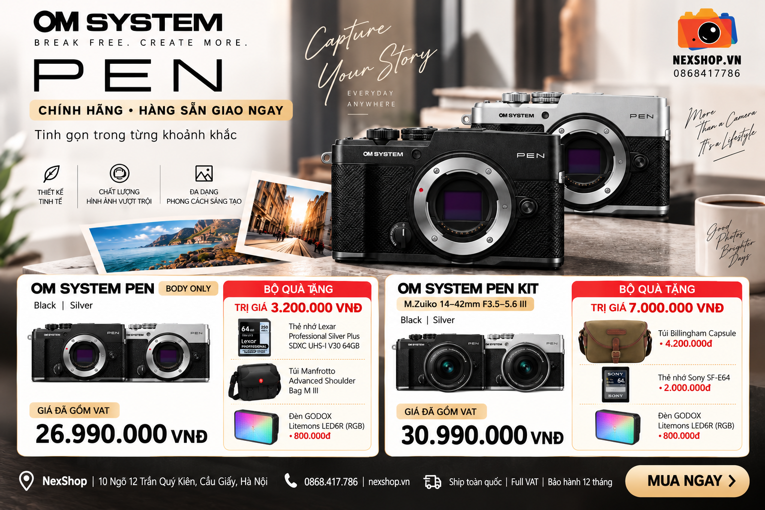 OM SYSTEM PEN - Đặt trước ngay nhận quà khủng