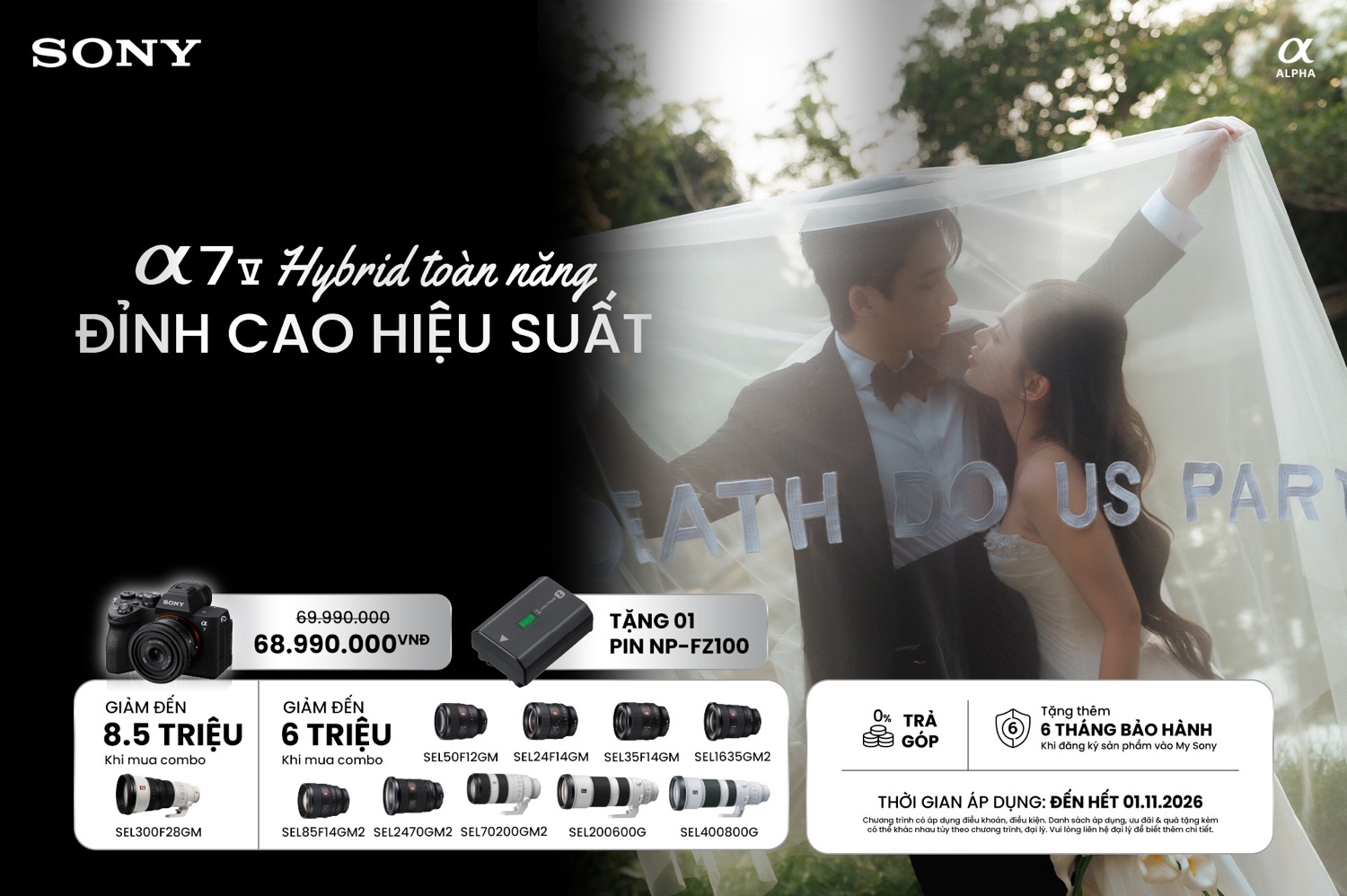 Sony KV T10 - Máy ảnh Sony Alpha 7 V — Ưu đãi tháng 10 (Tặng Pin NP-FZ100 + Combo Lens giảm đến 8.5 Triệu)