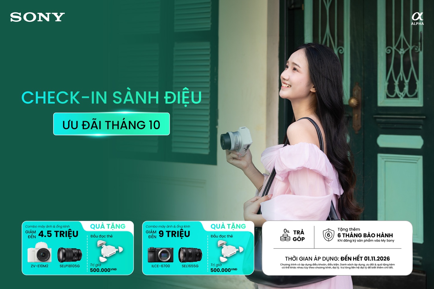 Sony KV T10 - Sony ZV-E10 II & Alpha 6700 — Ưu đãi tháng 10 (Combo giảm đến 9 Triệu + Tặng Đầu đọc thẻ)