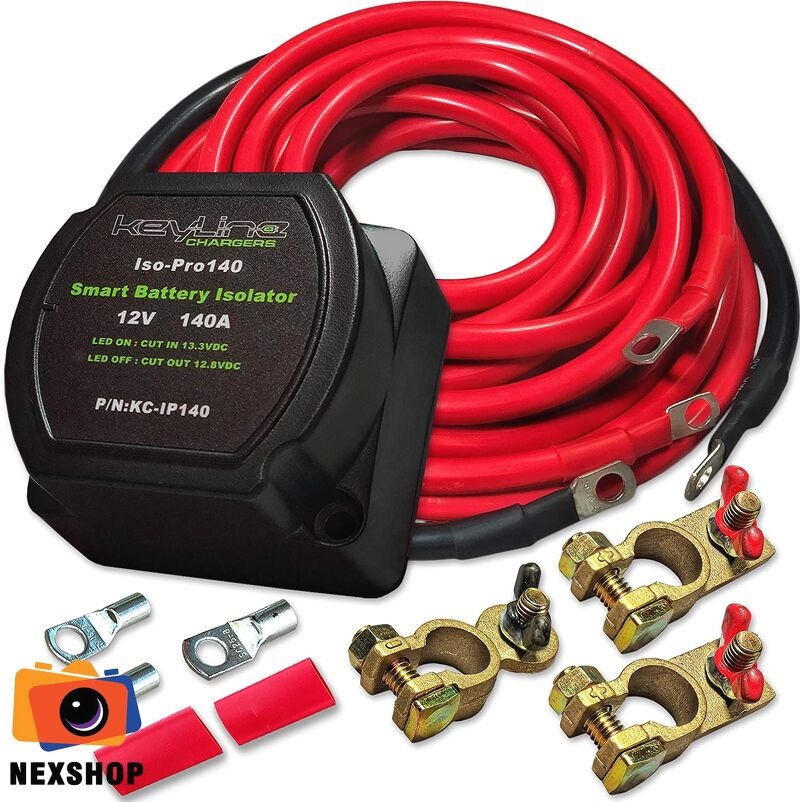 12V 140 AMP DUAL BATTERY ISOLATOR W/DUAL BATTERY KIT