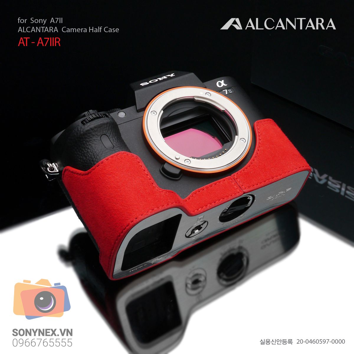 Bao da Sony A7R II Alcantara Đỏ | Gariz | Chính hãng, nhập khẩu - thiết kế và phụ kiện