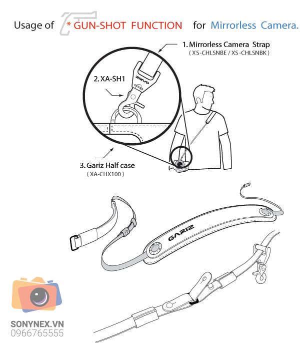 Khoá Gunshoot cho combo Gariz Case + Shoulder Trap | Hàng Nhập khẩu