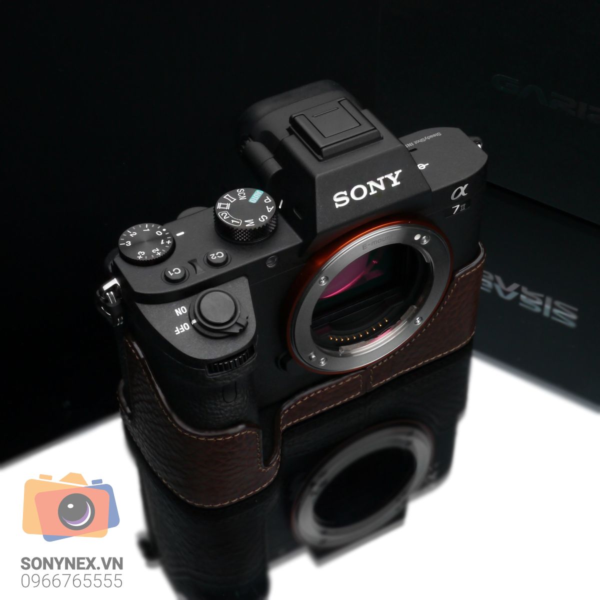 Bao da Sony A7 II/A7R II Nâu đậm | Gariz | Hàng Nhập khẩu