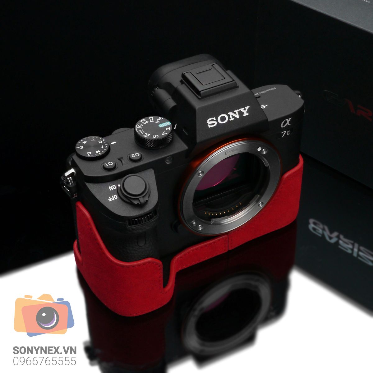 Bao da Sony A7R II ALCANTARA Đỏ | Gariz | Hàng Nhập khẩu