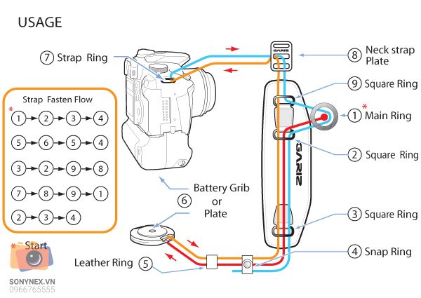 Dây HandGrip ôm tay Đen | Gariz | Hàng Nhập khẩu